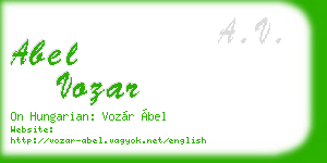 abel vozar business card